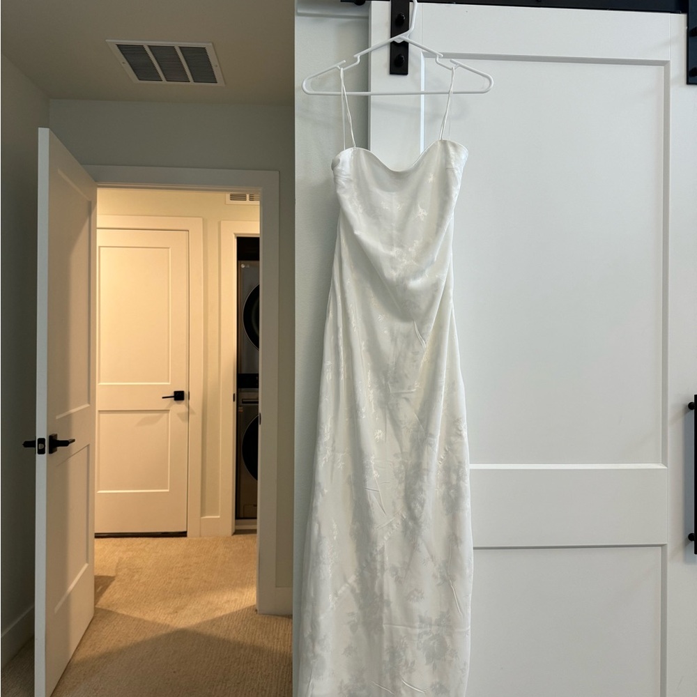 NWT Abercrombie Julia Slip Satin Jacquard Maxi Dress